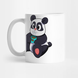 Panda with Cup of Coffee Mug